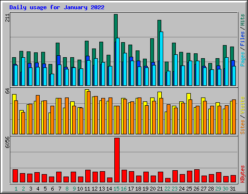 Daily usage for January 2022