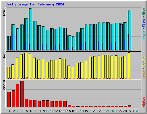 Daily usage for February 2024