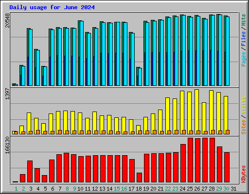 Daily usage for June 2024
