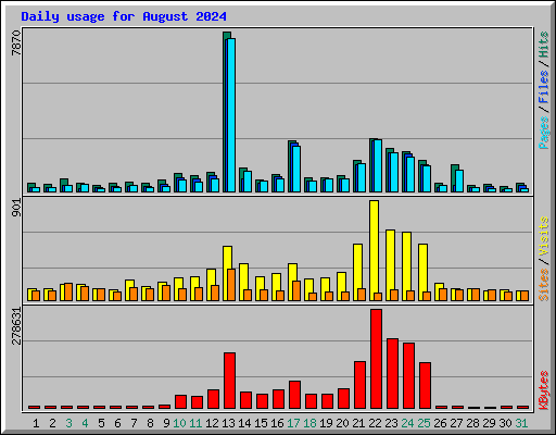 Daily usage for August 2024