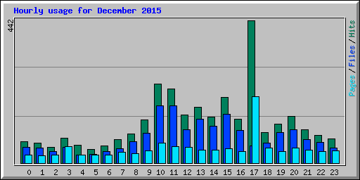 Hourly usage for December 2015