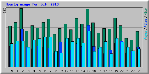Hourly usage for July 2018