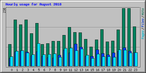 Hourly usage for August 2018