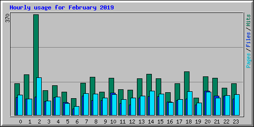 Hourly usage for February 2019
