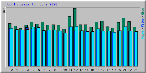 Hourly usage for June 2020