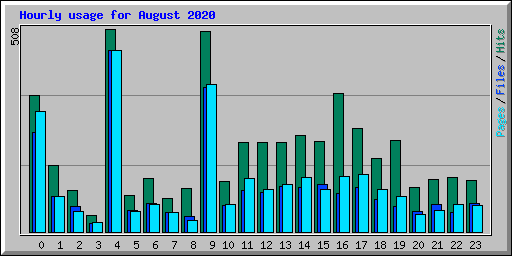 Hourly usage for August 2020