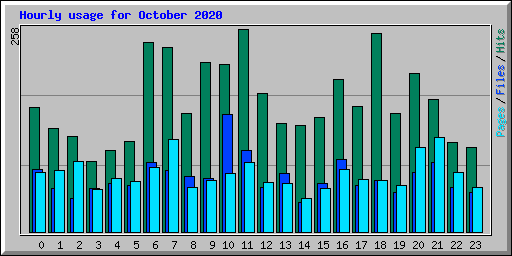 Hourly usage for October 2020