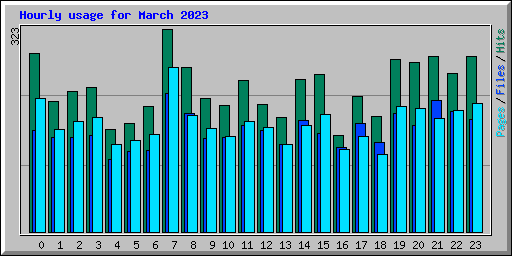 Hourly usage for March 2023
