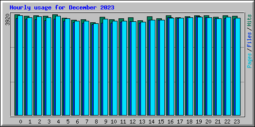 Hourly usage for December 2023